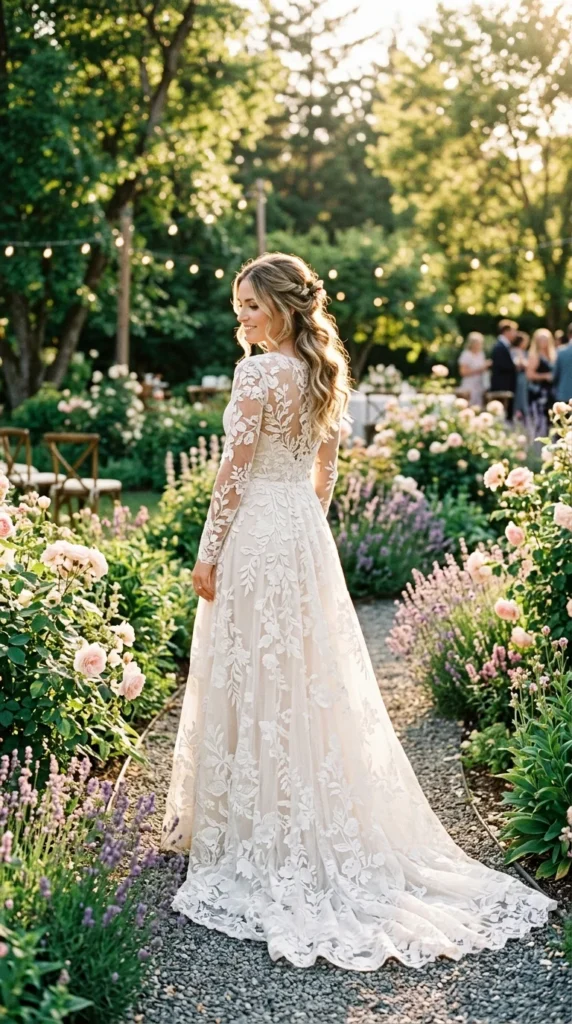 4. Botanical Lace Garden Wedding Dress.webp