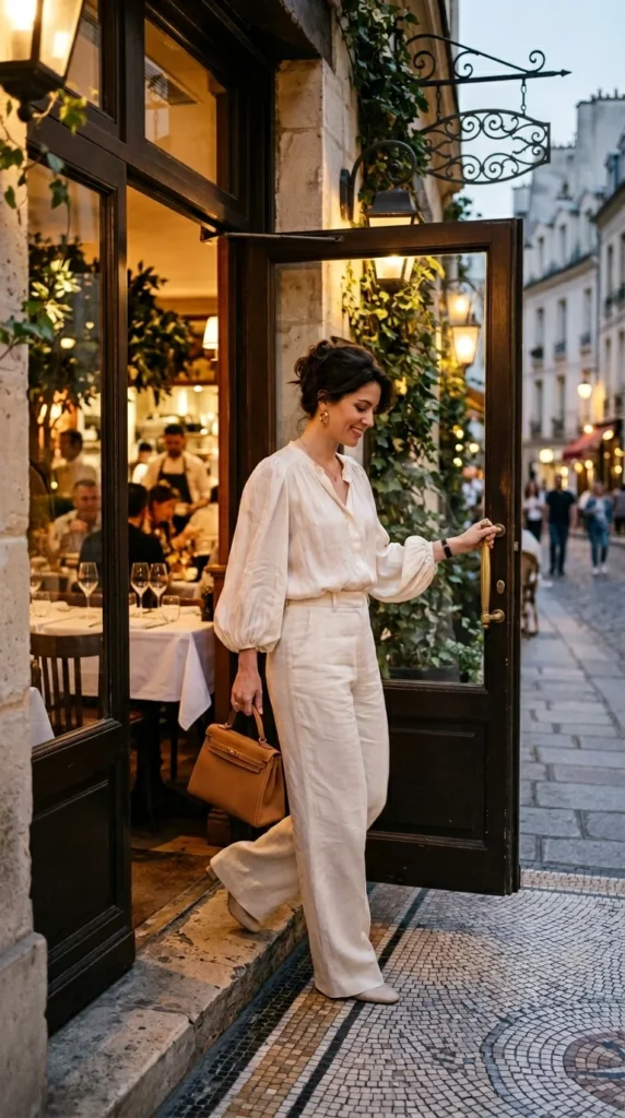 4. Puff Sleeve Top with Tailored Trousers.webp