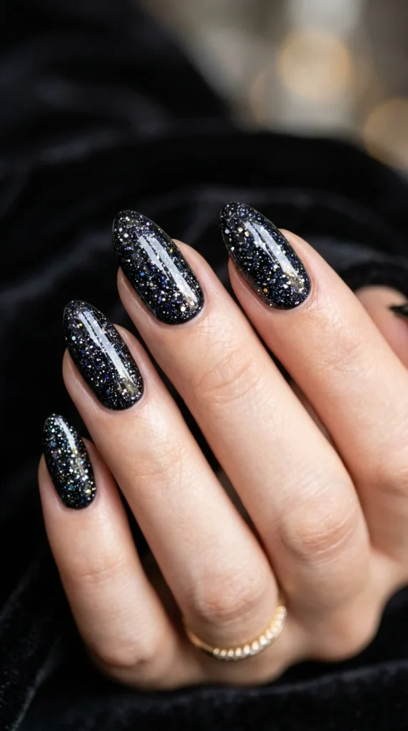 5. Almond Nails with Midnight Sparkle.webp
