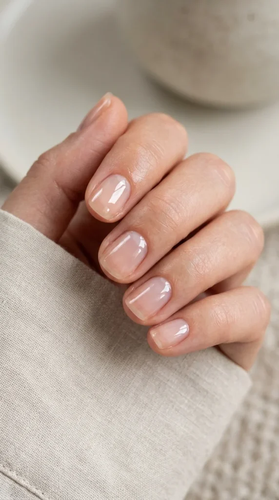 6. Glossy Clear Gel Nails.webp