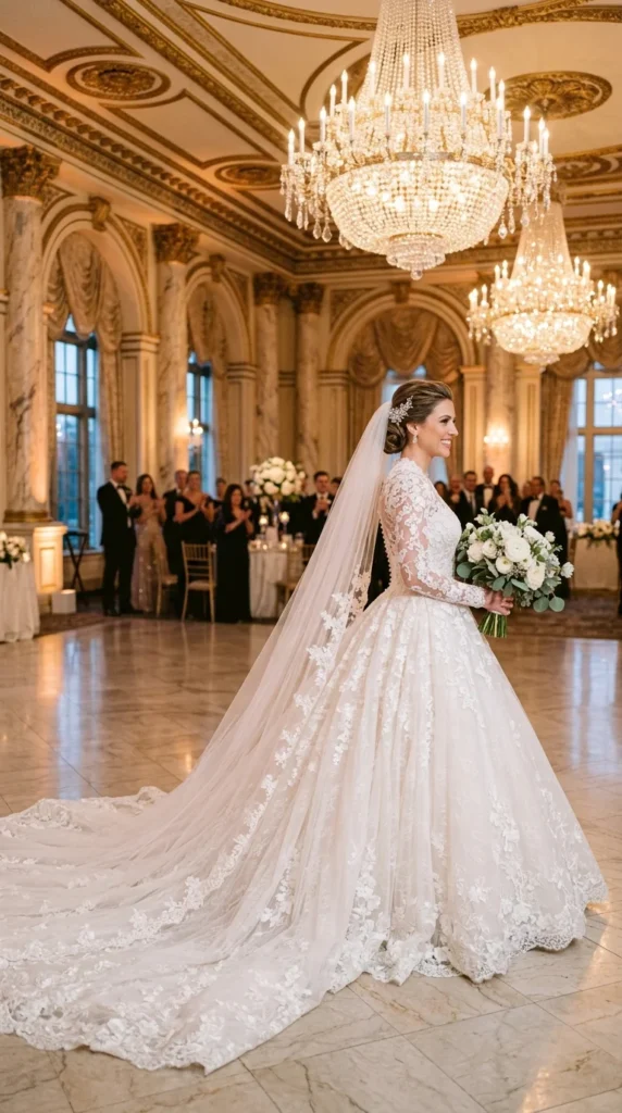6. Long Sleeve Ball Gown With Lace Details.webp