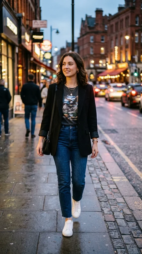7. Graphic Tee Under a Tailored Blazer.webp