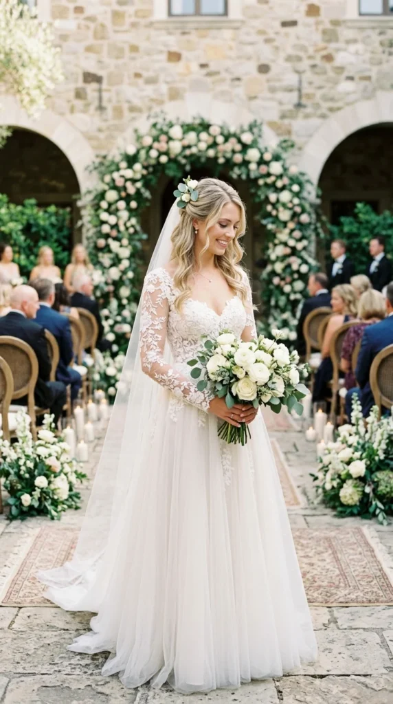9. Detachable Lace Sleeve Wedding Dress.webp