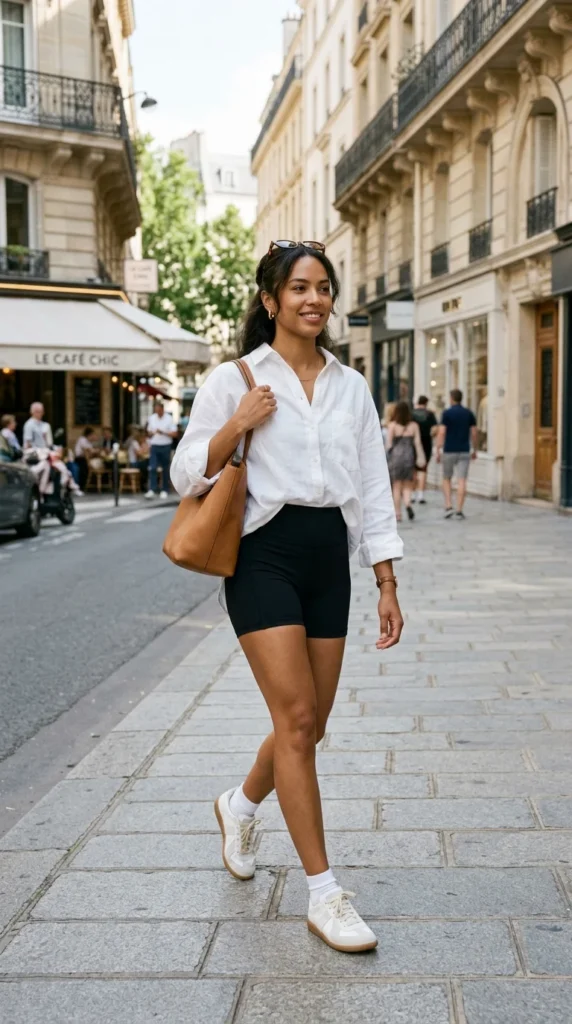 9. High-Waisted Shorts with an Oversized Button-Down.webp