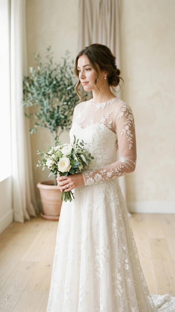 20 Gorgeous modest long sleeve wedding dress That Feels Graceful and Refined