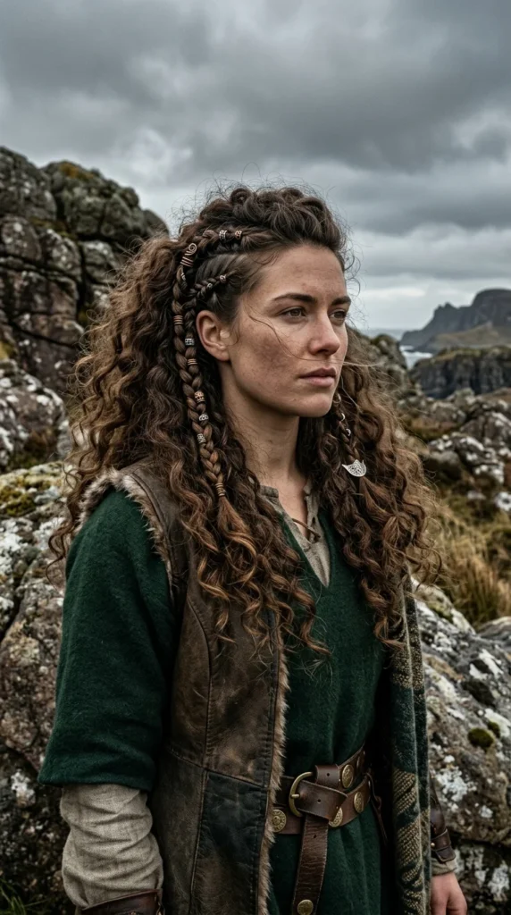 4. Viking Side Braids with Big Curly Texture.webp